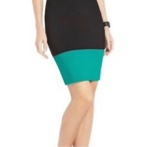 BCBG Maxarzia Bandage Skirt Turquoise Black - Picture 7 of 7
